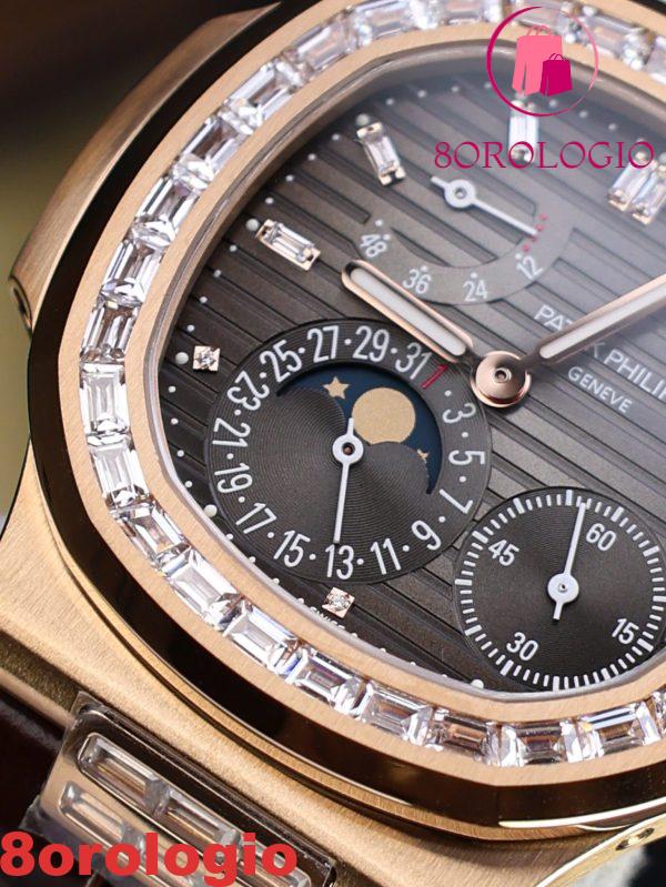 Patek Philippe Nautilus 5724R-001 Oro Rosa Quadrante Grigio Replica 1:1 PPF V3 40mm Orologio - immagine 8