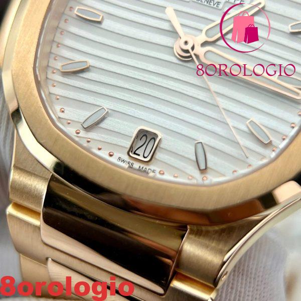 Replica migliore Patek Philippe Nautilus 7118/1R-001 quadrante bianco oro rosa 18K 35,2mm Orologio - immagine 7