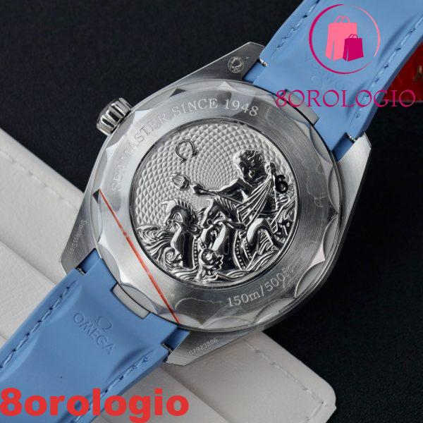 Omega Aqua Terra GMT Worldtimer Summer Blue Cinturino in Gomma Replica Migliore VSF 43mm Orologio - immagine 7