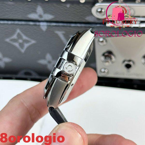 Omega Constellation Quadrante Nero Lunetta in Ceramica Nera Cinturino in Pelle Replica Migliore VSF 41mm Orologio - immagine 9