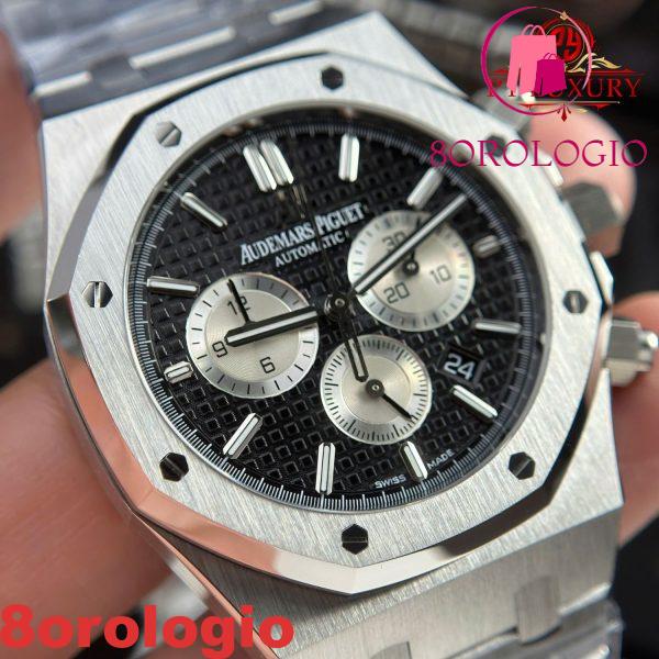 Replica Audemars Piguet Royal Oak 26331ST Cronografo Quadrante Nero Super Clone APW 41mm Orologio - immagine 13