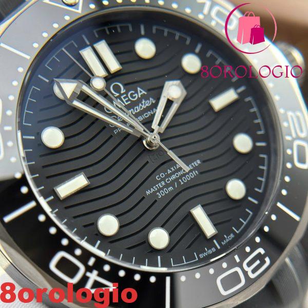 Omega Seamaster Diver 300M Ceramica Nera Quadrante Nero Cinturino in Gomma Migliore Replica VSF 43.5mm Orologio - immagine 10