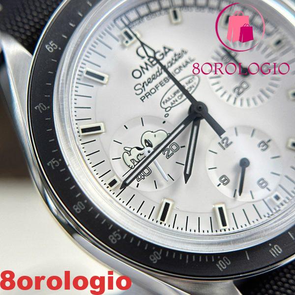Omega Speedmaster Apollo 13 Silver Snoopy Award Quadrante Bianco Cinturino in Tessuto Replica 42mm Orologio - immagine 9