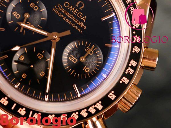 Omega Speedmaster Moonwatch Professional Chronograph Sedna Gold Quadrante Nero Replica 42mm Orologio - immagine 8