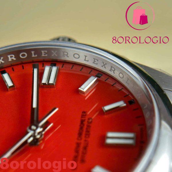 Replica Rolex Oyster Perpetual 126000 Quadrante Rosso Corallo 1:1 Clean Factory 36mm Orologio - immagine 8