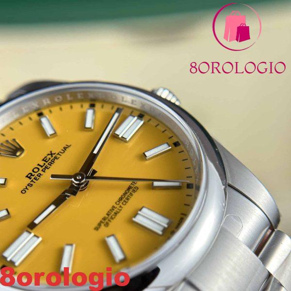 Rolex Oyster Perpetual 41 124300 Quadrante Giallo Replica di Migliore Qualità Clean Factory Orologio - immagine 10