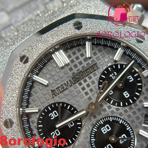 Audemars Piguet Royal Oak Chronograph 26240BC Frosted White Gold Quadrante Grigio 1:1 Migliore Replica APSF 41mm Orologio - immagine 12