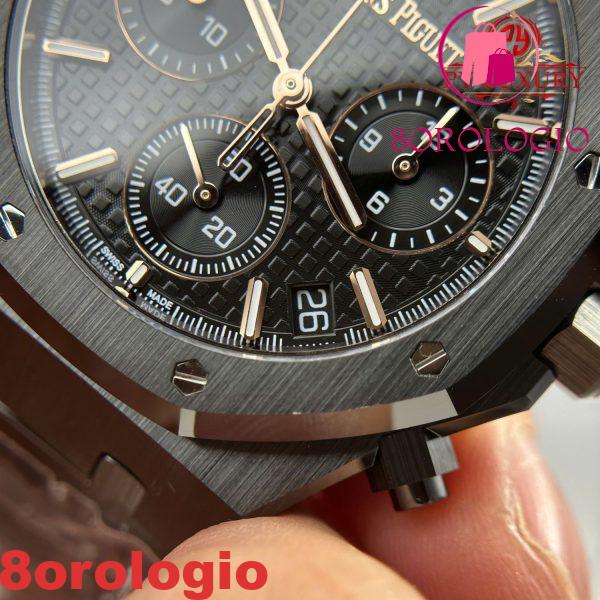 Audemars Piguet Royal Oak Chronograph 26240CE Ceramica Nera Replica 1:1 Migliore Edizione Super Clone APSF 41mm Orologio - immagine 11