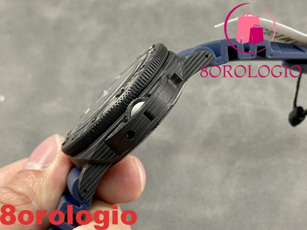 Panerai Submersible Quarantaquattro Carbotech Blu Abisso PAM1232 Quadrante Blu Cinturino in Gomma Replica VSF 44mm Migliore Orologio - immagine 7