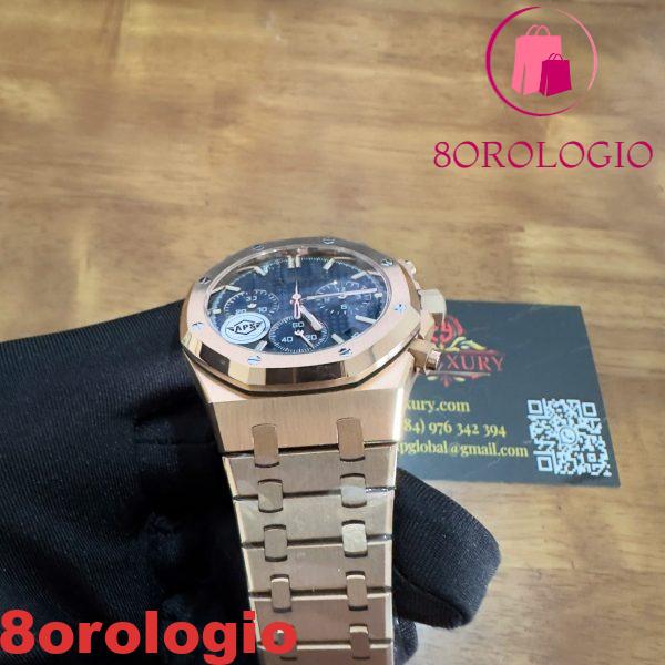 Audemars Piguet Royal Oak Chronograph 26240OR Oro Rosa Quadrante Blu Replica 1:1 Super Clone APSF 41mm Orologio - immagine 11