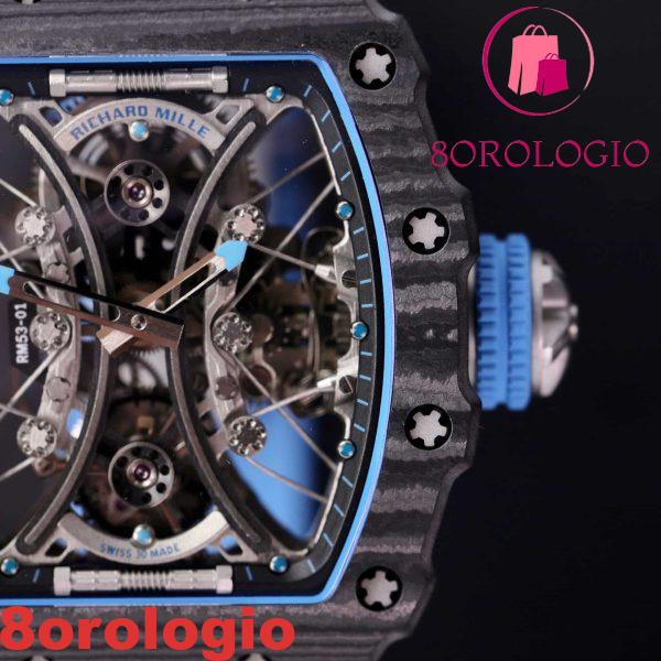 Richard Mille RM 53-01 Tourbillon Pablo Mac Donough Fibra di Carbonio Migliore Replica Orologio - immagine 9