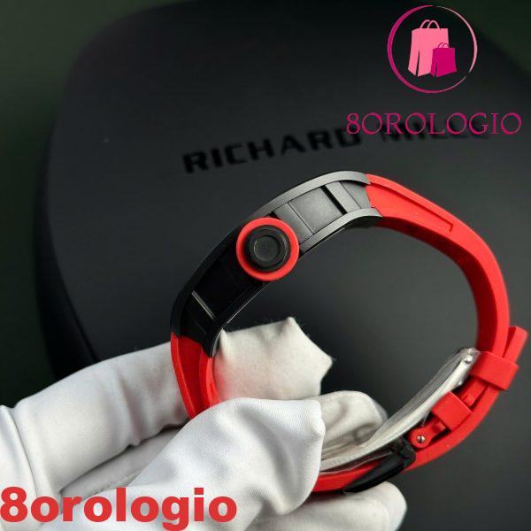 Replica Richard Mille RM055 Bubba Watson Ceramica Nera Cinturino in Gomma Rossa BBR V3 42.7mm Orologio - immagine 8