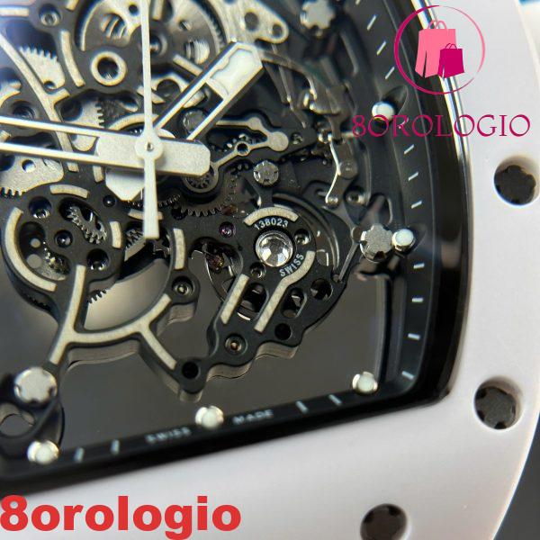 Richard Mille RM055 Bubba Watson Ceramica Bianca Migliore Replica BBR V4 42.7mm Orologio - immagine 12