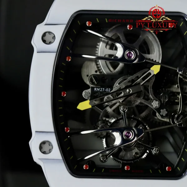 Richard Mille RM27-02 Rafael Nadal Tourbillon Fibra di Carbonio Bianca Migliore Replica 39.7 X 47.7mm Orologio - immagine 8