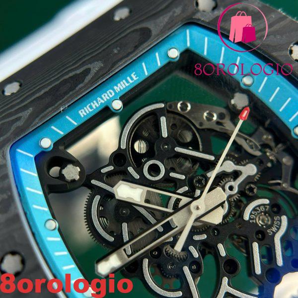 Richard Mille RM055 Yas Marina Circuit Carbon TPT Cinturino in Gomma Bianca Replica 1:1 Super Clone ZF 42,7 mm Orologio - immagine 13