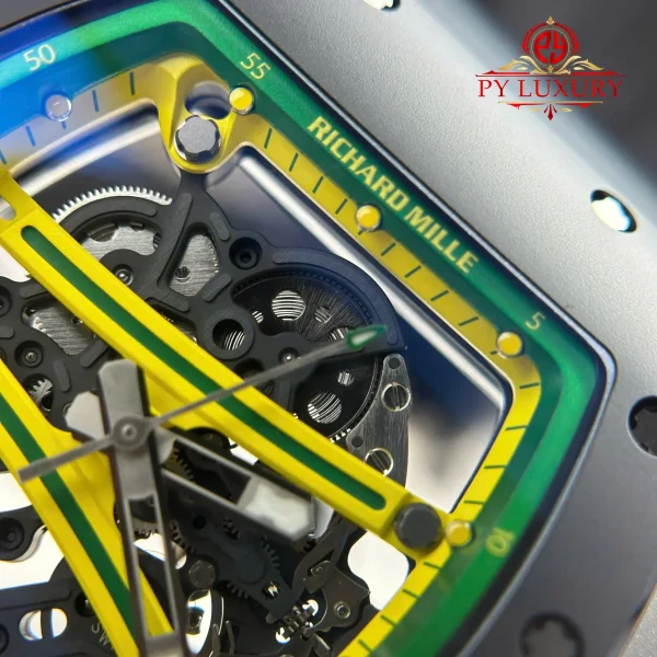 Richard Mille RM61-01 Yohan Blake 'Green' Ceramica Nera Cinturino in Gomma Replica ZF 42.7mm X 50.23mm Orologio - immagine 11