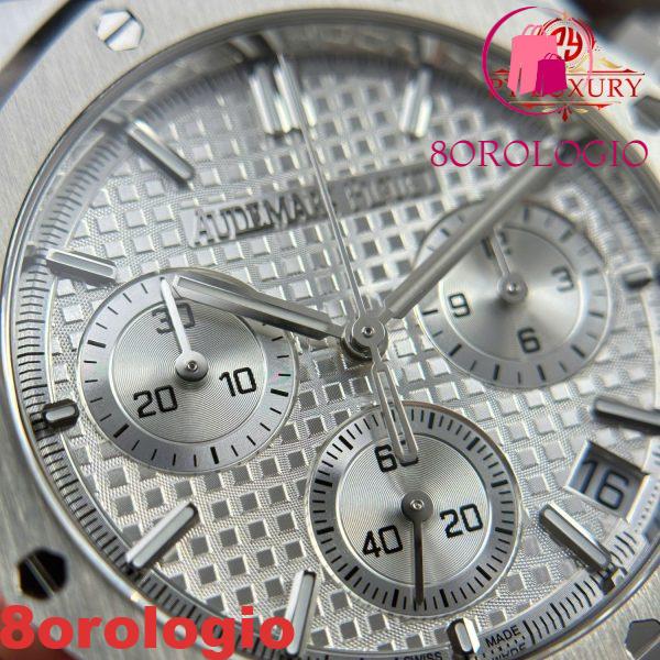 Audemars Piguet Royal Oak Chronograph 26240ST Quadrante Bianco 1:1 Migliore Replica APSF 41mm Orologio - immagine 10
