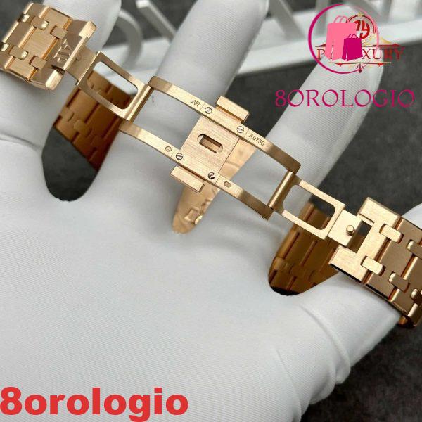 Audemars Piguet Royal Oak Chronograph 26331OR Quadrante Blu Replica Personalizzata Oro Massiccio 18K Movimento Originale Calibro FP 1185 41mm Orologio - immagine 7