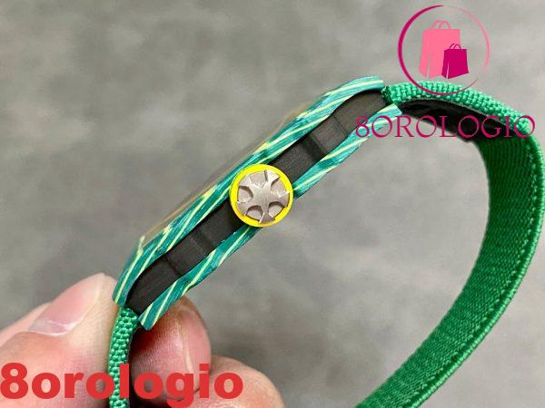 Richard Mille Wayde Van Niekerk RM67-02 Green Carbon Replica 1:1 Automatic Extra Flat 47.52 X 38.7mm Orologio - immagine 7