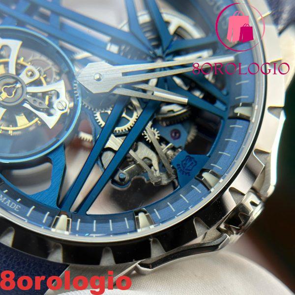 Roger Dubuis Excalibur Monotourbillon Cobalt Blue RDDBEX0838 Migliore Replica BBR 42mm Orologio - immagine 11