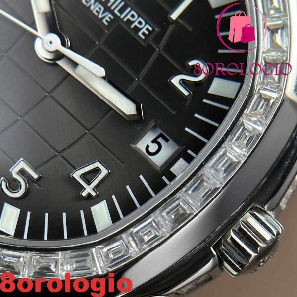 Replica Patek Philippe Aquanaut 5167A Quadrante Nero Custom Baguette Moissanite Modificato Max Options Super Clone 40mm Orologio - immagine 12