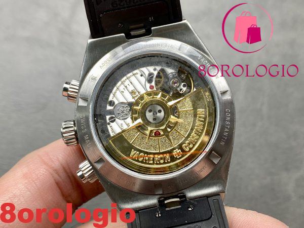 Vacheron Constantin Overseas 5500V Chronograph Quadrante Argento Cinturino in Gomma Nera Replica 8F 42.5mm Orologio - immagine 7