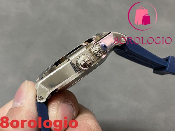 Vacheron Constantin Overseas Dual Time 47450/000A-9039 Quadrante Blu Cinturino in Gomma Replica TWF 42mm Orologio - immagine 7