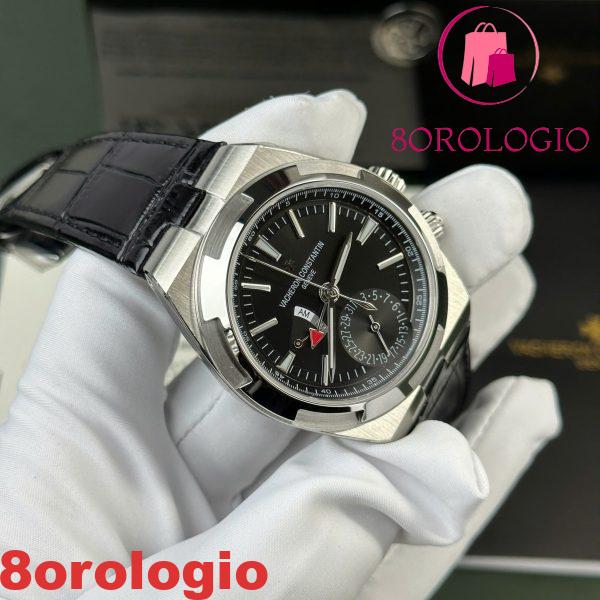 Vacheron Constantin Overseas Dual Time 7900V/110A-B546 Quadrante Nero Cinturino in Pelle Replica Svizzera PZF 41mm Orologio - immagine 7