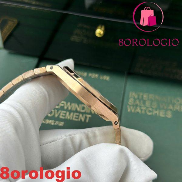 Audemars Piguet Royal Oak Jumbo Extra Thin 15207OR Oro Rosa Quadrante Nero Replica IPF 39mm Orologio - immagine 9