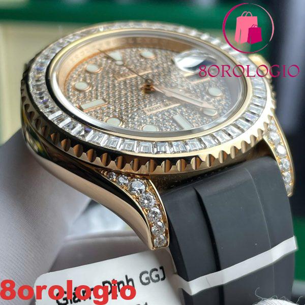 Replica Migliore di Rolex Yacht-Master 126655 40mm in Oro Rosa 18K con Moissanite Customizzata Orologio - immagine 9