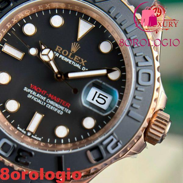 Replica di Alta Qualità Rolex Yacht-Master 126655 Oro Rosa Quadrante Nero 40mm Orologio - immagine 12