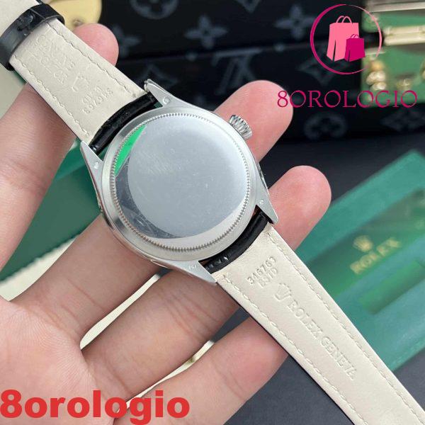 Replica Rolex Cellini Moonphase Oro Bianco Quadrante Bianco Pelle 39mm Orologio - immagine 7