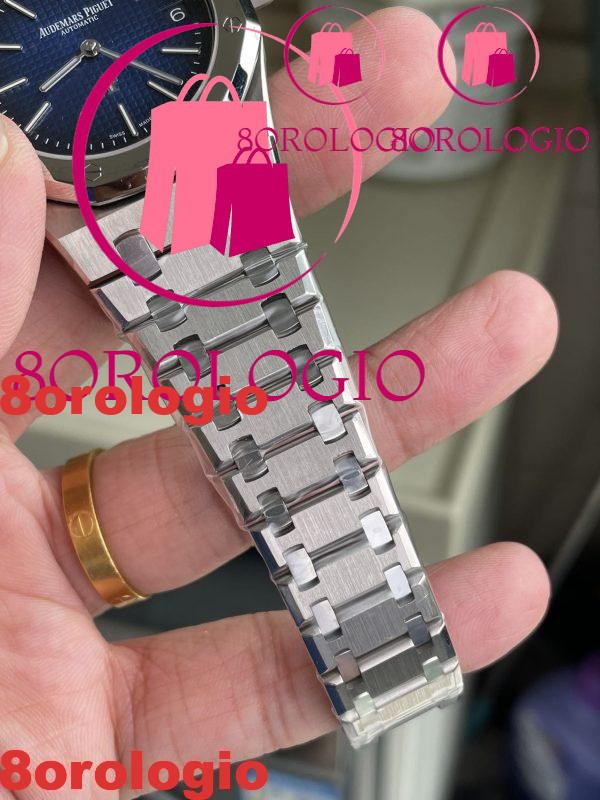 Audemars Piguet Royal Oak Jumbo Extra-thin 15202IP Quadrante Blu 89g Migliore Replica ZF 39mm Orologio - immagine 8