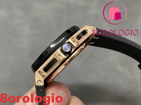 Audemars Piguet Royal Oak Offshore Chronograph 26400RO Oro Rosa Lunetta in Ceramica Quadrante Nero Migliore Replica APF 44mm Orologio - immagine 8