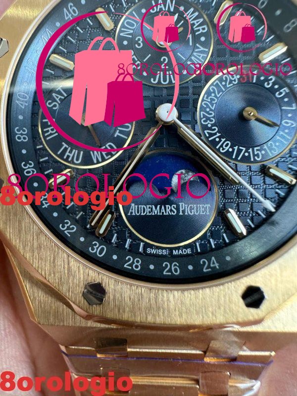 Audemars Piguet Royal Oak Calendario Perpetuo 26574BA Quadrante Blu Oro Giallo 18K Migliore Replica 41mm Orologio - immagine 13