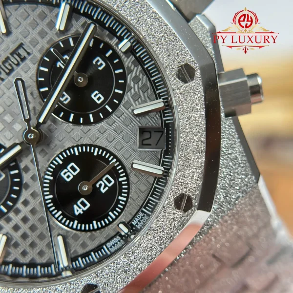 Audemars Piguet Royal Oak Chronograph 26240BC Frosted White Gold Quadrante Grigio 1:1 Migliore Replica APSF 41mm Orologio - immagine 13
