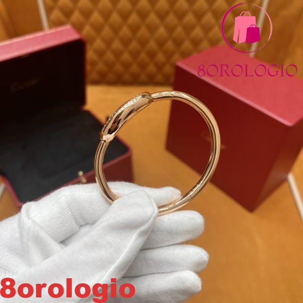 Cartier Baignoire Small Modello in Oro Rosa 18K Quadrante Argento Avvolto Lunetta in Moissanite Replica 1:1 Migliore (Misura del Polso 15, 16, 17cm) Orologio - immagine 10