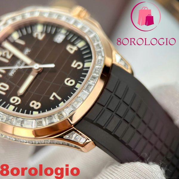 Patek Philippe Aquanaut 5167R Quadrante Marrone 18K Oro Rivestito Baguette Moissanite Migliore Replica 40mm Orologio - immagine 10