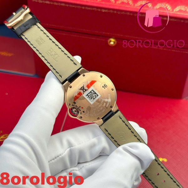Cartier Ballon Bleu CRWGBB0009 Automatico Oro Rosa Cinturino in Pelle Nera Migliore Replica AF 36mm Orologio - immagine 8