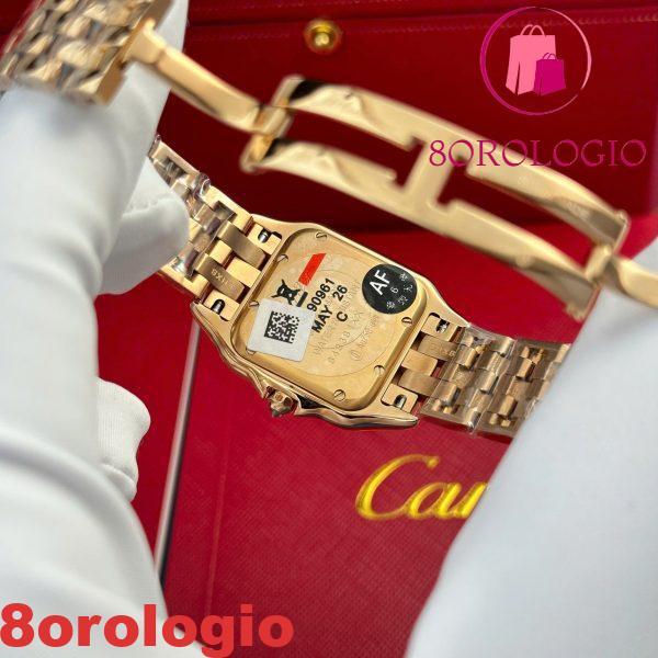Cartier Panthère Donna Oro Rosa Quadrante MOP Lunetta con Diamanti Migliore Replica AF 27mm X 36mm Orologio - immagine 9