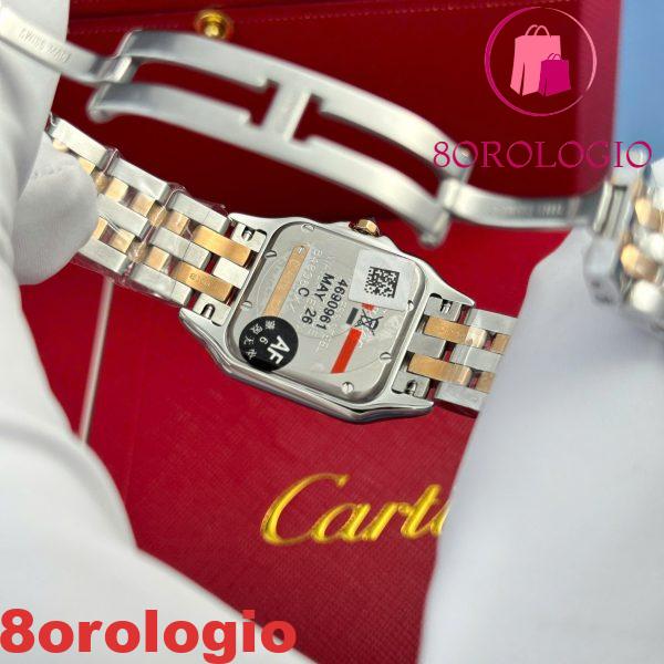 Cartier Panthère Due Tono Oro Rosa Quadrante MOP Lunetta con Diamanti Migliore Replica AF 27mm x 36mm Orologio - immagine 9