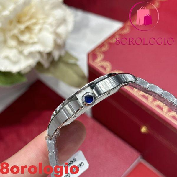 Cartier Santos Modello Grande Quadrante Bianco Customizzato con Ghiera in Moissanite Migliore Replica BVF 39.8mm Orologio - immagine 9