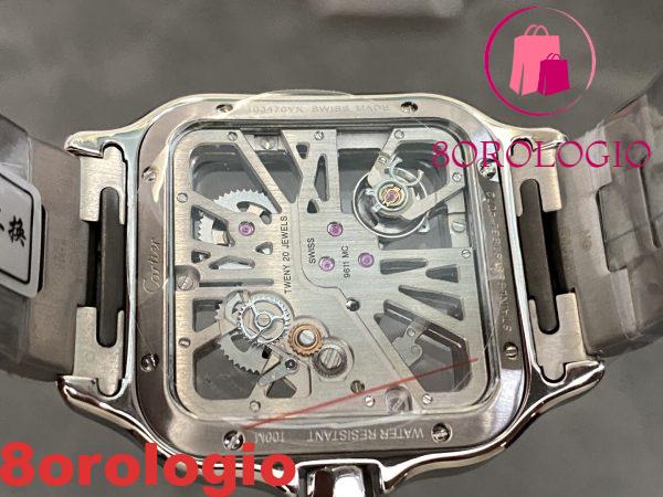 Cartier Santos Skeleton WHSA0015 Modello Grande Replica Migliore THBF 39.8mm Orologio - immagine 8
