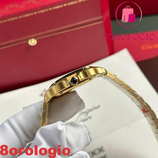 Cartier Santos WGSA0030 Oro Giallo Quadrante Bianco Modello Medio Replica BVF Migliore 35.1mm Orologio - immagine 11