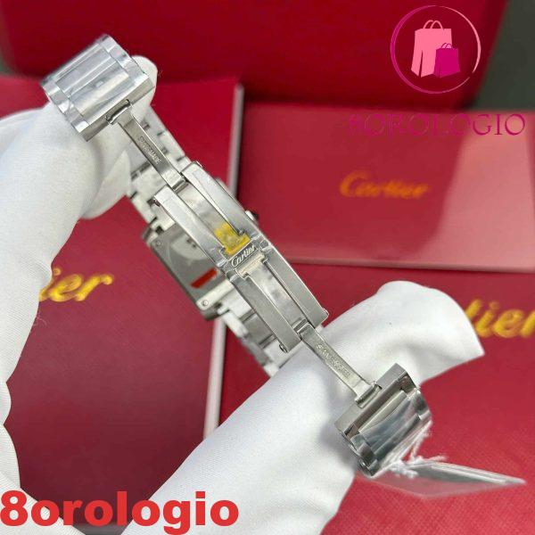 Cartier Tank Francaise W4TA0020 Modello Piccolo Quadrante Argentato Soleggiato Cornice con Diamanti Replica 25.7 x 21.2mm Orologio - immagine 8