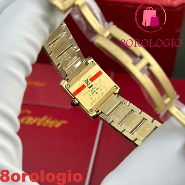 Cartier Tank Francaise WJTA0062 Quadrante Golden Sunray Lunetta in Oro Giallo con Pietre Replica 25.7 X 21.2mm Orologio - immagine 8