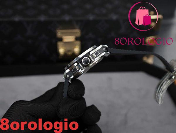 Hublot Big Bang Chronograph Acciaio Quadrante Nero Lunetta Personalizzata in Moissanite Replica 41mm Orologio - immagine 8