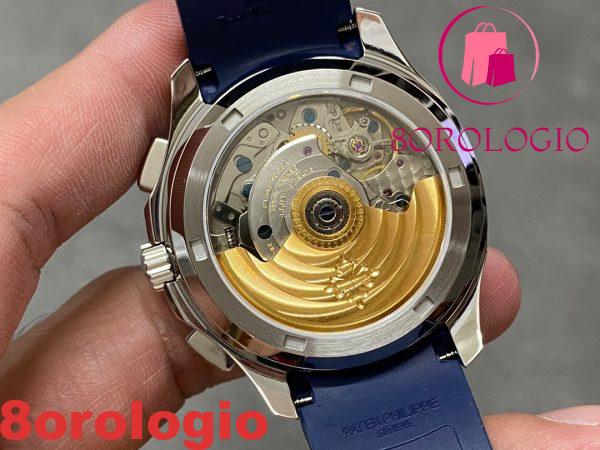 Replica Patek Philippe Aquanaut 5968G Cronografo Quadrante Blu 42.2mm Orologio - immagine 8