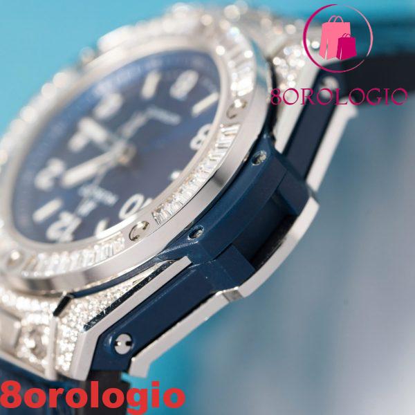 Hublot Big Bang One Click Steel Blue Pavé CZ Stones Replica 39mm Orologio - immagine 9