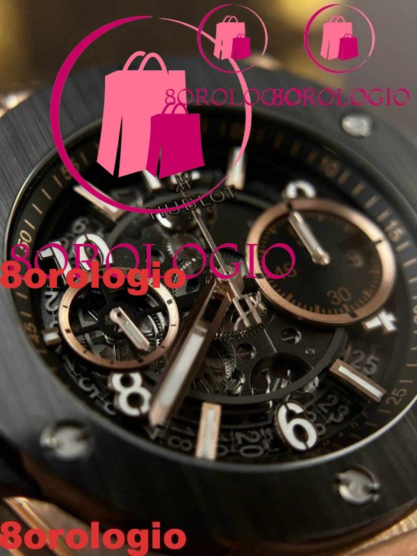 Hublot Big Bang Unico King Gold Ceramica Nera Migliore Replica 42mm Orologio - immagine 10